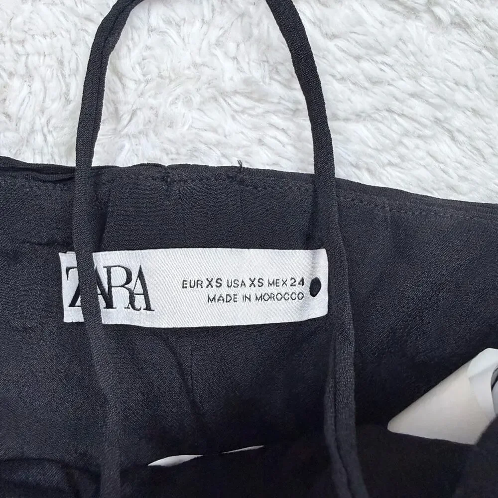 Zara black ruched halter crop top - Picture 3 of 5
